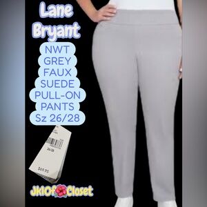 LOWEST🌻NWT LANE BRYANT Sz26/28 FAUX SUEDE SILVER GREY PULL-ON LEGGING PANTS